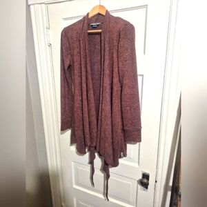 Kavu Burgandy Brown Draped Cardigan. Can Tie Up.